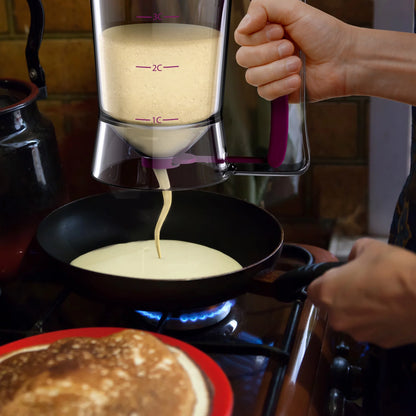 Pancake Batter Dispenser with Squeeze Handle for Batter, Purple